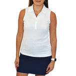 Glenmuir dames jenna mouwloos golfshirt - wit
