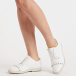 G/FORE Dames Gallivanter Leather Stud Cap Toe Golfschoenen - Steen