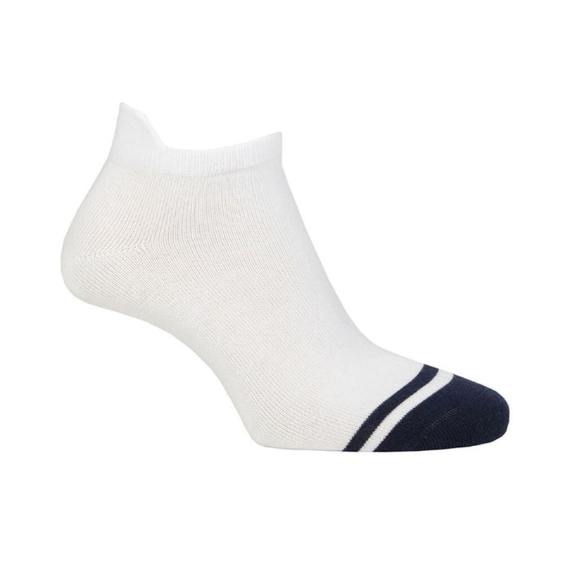 Glenmuir Women's Eugenie Patterned Golf Socks - White/Navy Stripes