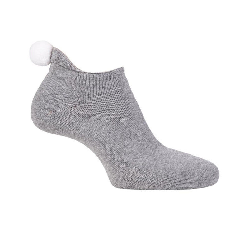 Glenmuir Women's Pom Pom Golf Socks - Light Grey Marl