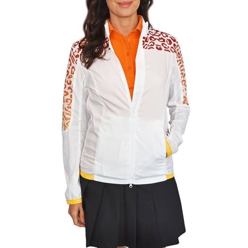 J.Lindeberg Women's Tenley Water Repellent Print Golf Jacket - White