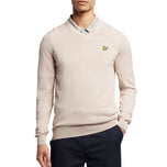 Lyle & Scott Golf Merino Blend V Necklover - Pink Taupe