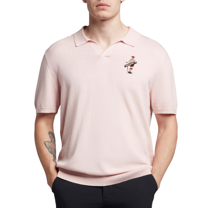 Lyle & Scott Golf Player Knitted Polo - Free Pink
