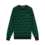 Lyle & Scott Monogram Knitted Golf Crew Neck - Madilim na Navy
