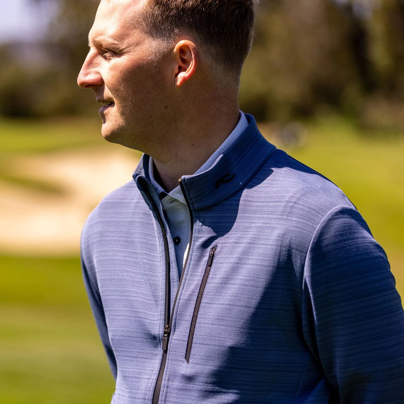 KJUS Colton Mid-Layer Golf Jacket - Steel Blue Melange/Steel Blue