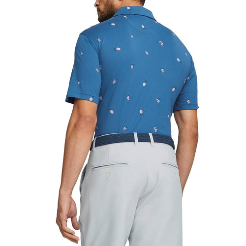 Puma AP Cloudspun Citrus Golf Polo Shirt - Lake Blue/Pale Pink