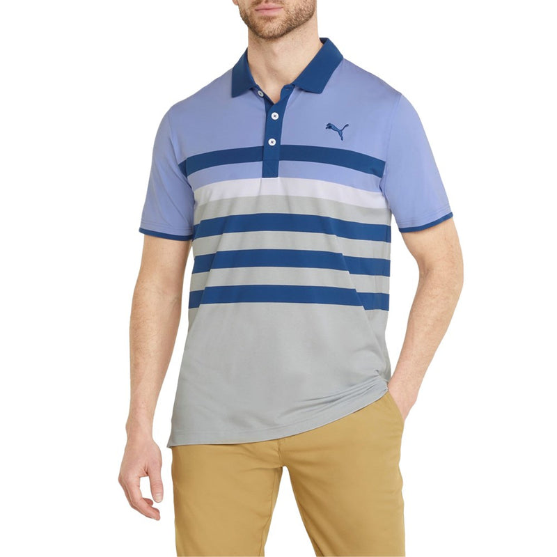 Puma MATTR One Way Golf Polo Shirt - Lavender Pop/Blazing Blue