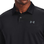 Under Armour Performance Stripe Golf Polo Shirt - Black/Jet Grey