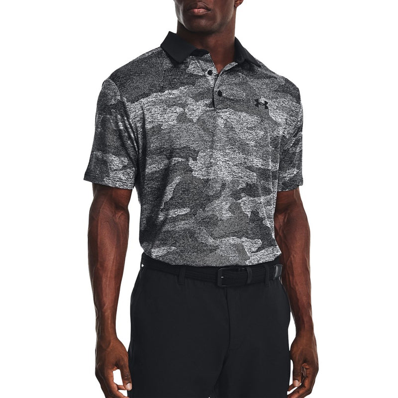 Under Armour Playoff 2.0 Jacquard Golf Polo Shirt - Black/White