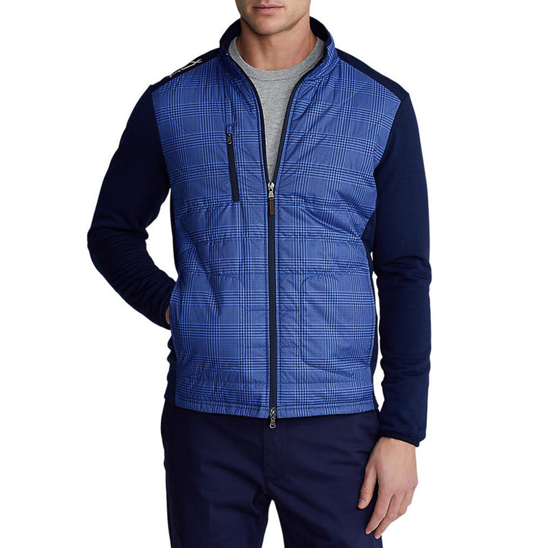 RLX Ralph Lauren Cool Wool Full Zip Jacket - French Navy/Liberty Plaid