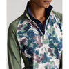 RLX Ralph Lauren Women's UV Jersey 1/4 Zip Pullover - Artist Abstract Camo/Cargo Green