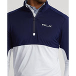 Rlx ralph lauren peach airflow jersey 1/4 zip midlayer - purong puti/ french navy