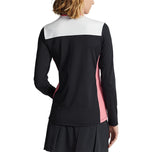 Rlx Ralph Lauren Femme's Power Stretch 1/4 Zip Pull Over - Polo Black / Desert Rose Multi